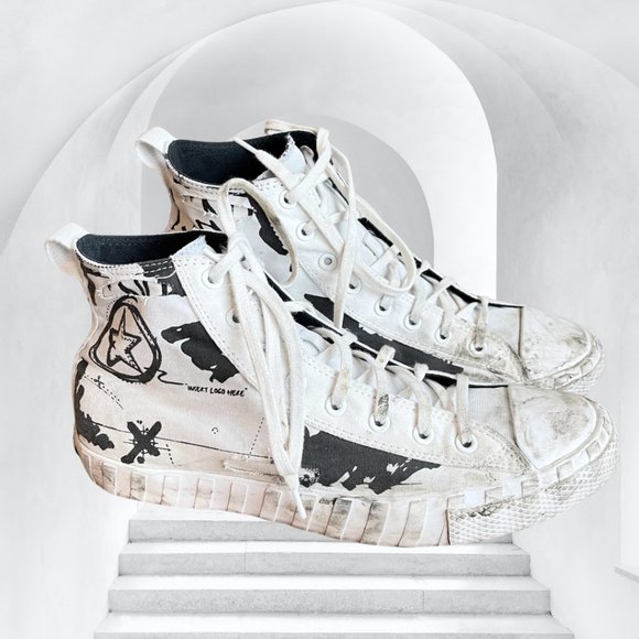 Converse Other - Converse UNT1TL3D Script Print - White Mens Size 13 Classic Hi-Top Shoes